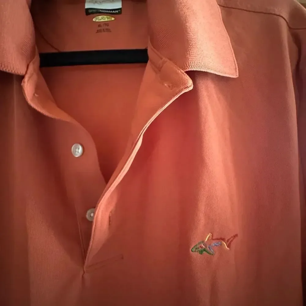 Greg Norman Collection Rust Long Sleeve Polo Shirt